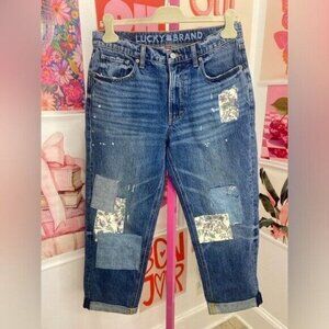 NWOT Lucky BrandWomen's Patchwork Relaxed-Fit Jeans
